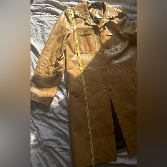 Hey Jude: vintage reworked tan leather jacket Sz small (Excellent Condition) - Picture 7 of 8